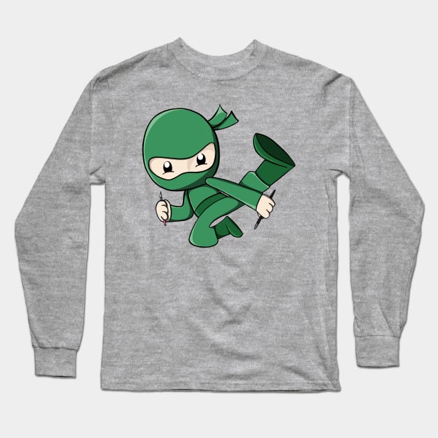 Sculpting Ninja Long Sleeve T-Shirt by CraftyNinja